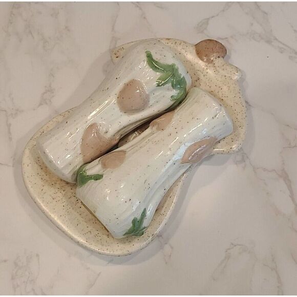 Mushroom Spoon or Tea Rest, Salt Pepper Shakers Retro Kitsch, Novelty Speckled - Picture 12 of 12